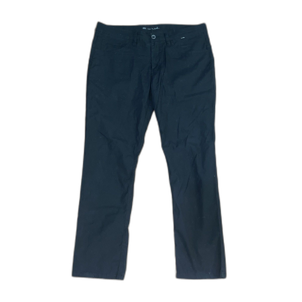 Travis Mathew Golf Chino Pants Men's 34x30 Ink Black Tencel Blend Stretch Casual